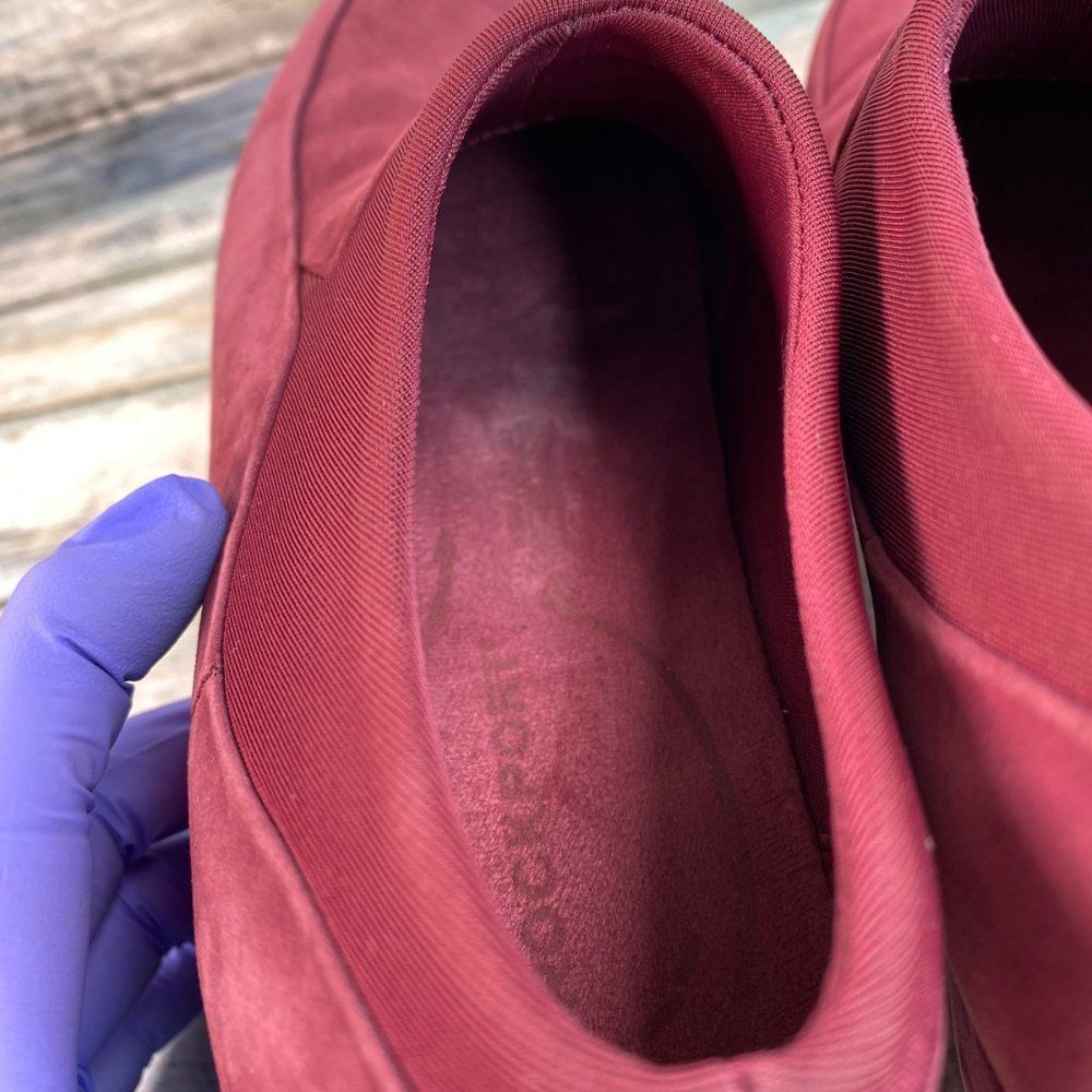 Rockport Ankle Boot Bootie Womens 6M Burgundy Nubuck Leather Slip On Lightweight - Picture 4 of 12